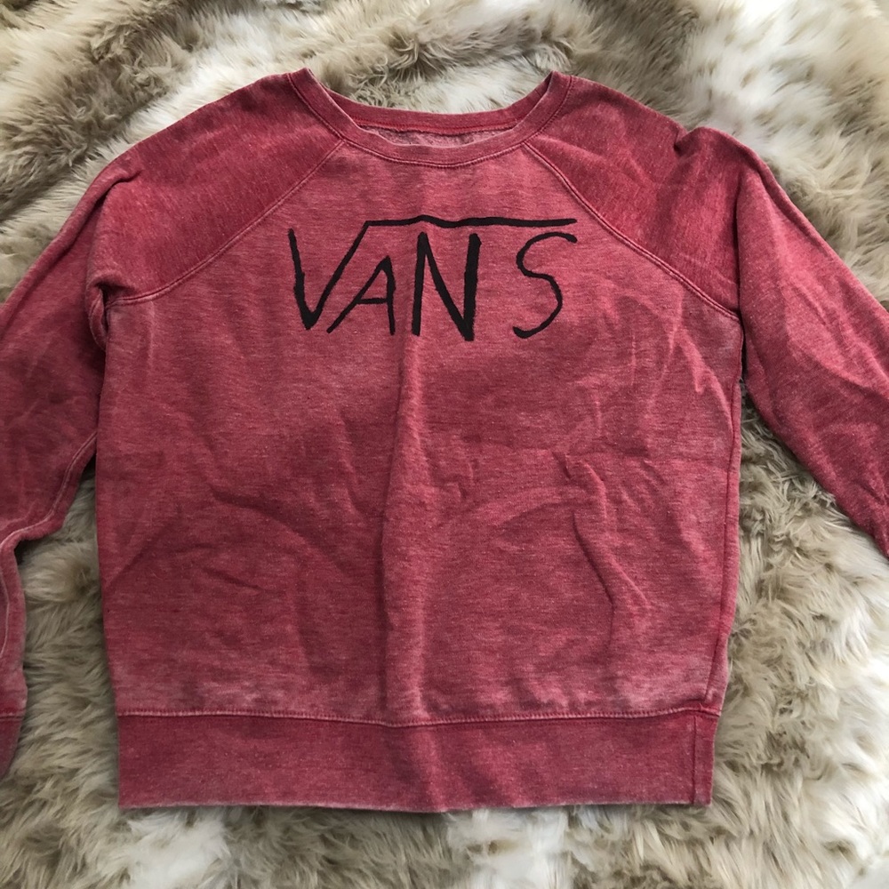 women’s red vans crew neck